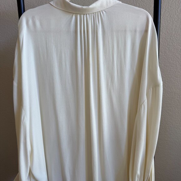 NWOT JCrew Top Woman's sz 3X Cream Sheer Oversize Button Up Blouse - Picture 7 of 12